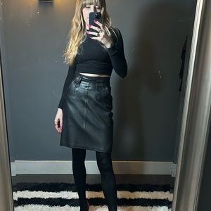 Vintage leather pencil skirt